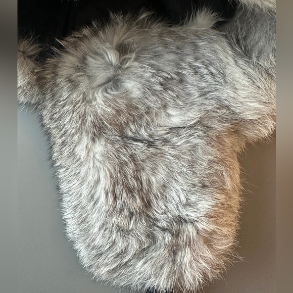 Winter Fur Real Rabbit Fur Wool Blend Buffalo Check Trapper Hat Black/Grey S/M - Picture 6 of 11